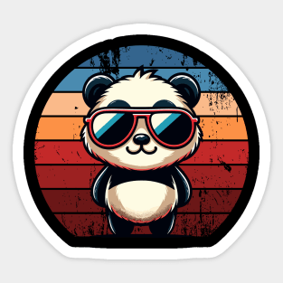 Retro Panda in Sunglasses BBQ Pool Party Funny Panda Sticker